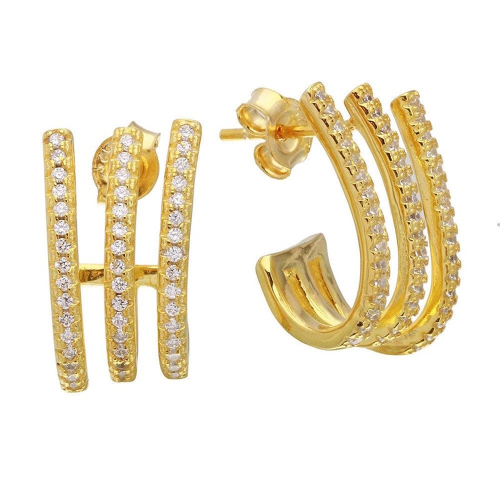 Elegant Gold and Silver Hoop Earrings